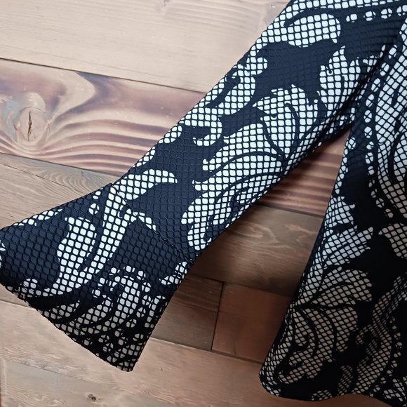 NWOT FRANK LYMAN LUX LACE over textured material back zippered fitted top SZ 10 - Picture 6 of 9